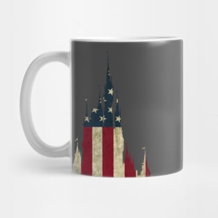 American Flag Magic Castle Silhouette Mug